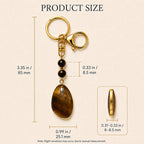 SAFEINA Natural Tiger Eye Keychain & Bag Charm Gift Set