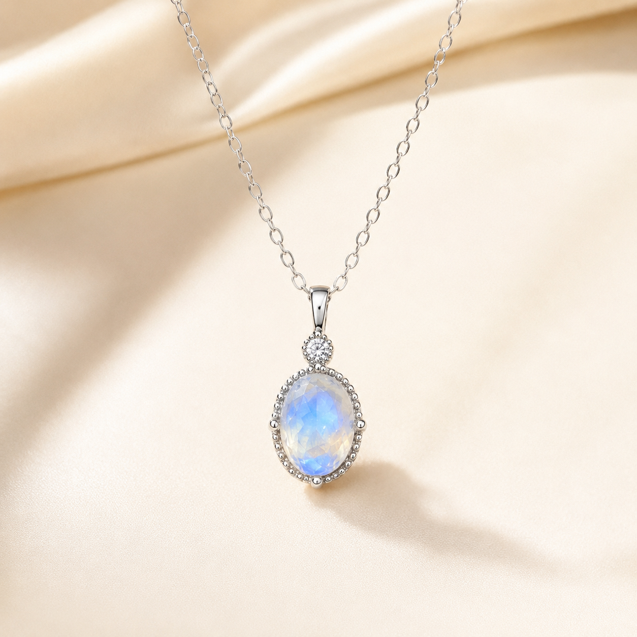 Moonstone Pendant 925 Sterling Silver Necklace