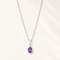 Amethyst Sterling Silver Pendant Necklace