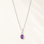 Amethyst Sterling Silver Pendant Necklace