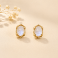 Moonlit Dew Stud Earrings Sterling Silver - Front View