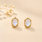 Moonlit Dew Stud Earrings Sterling Silver - Front View