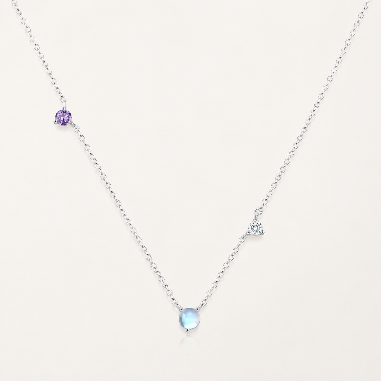 Blue Moonstone Necklace in S925 Sterling Silver