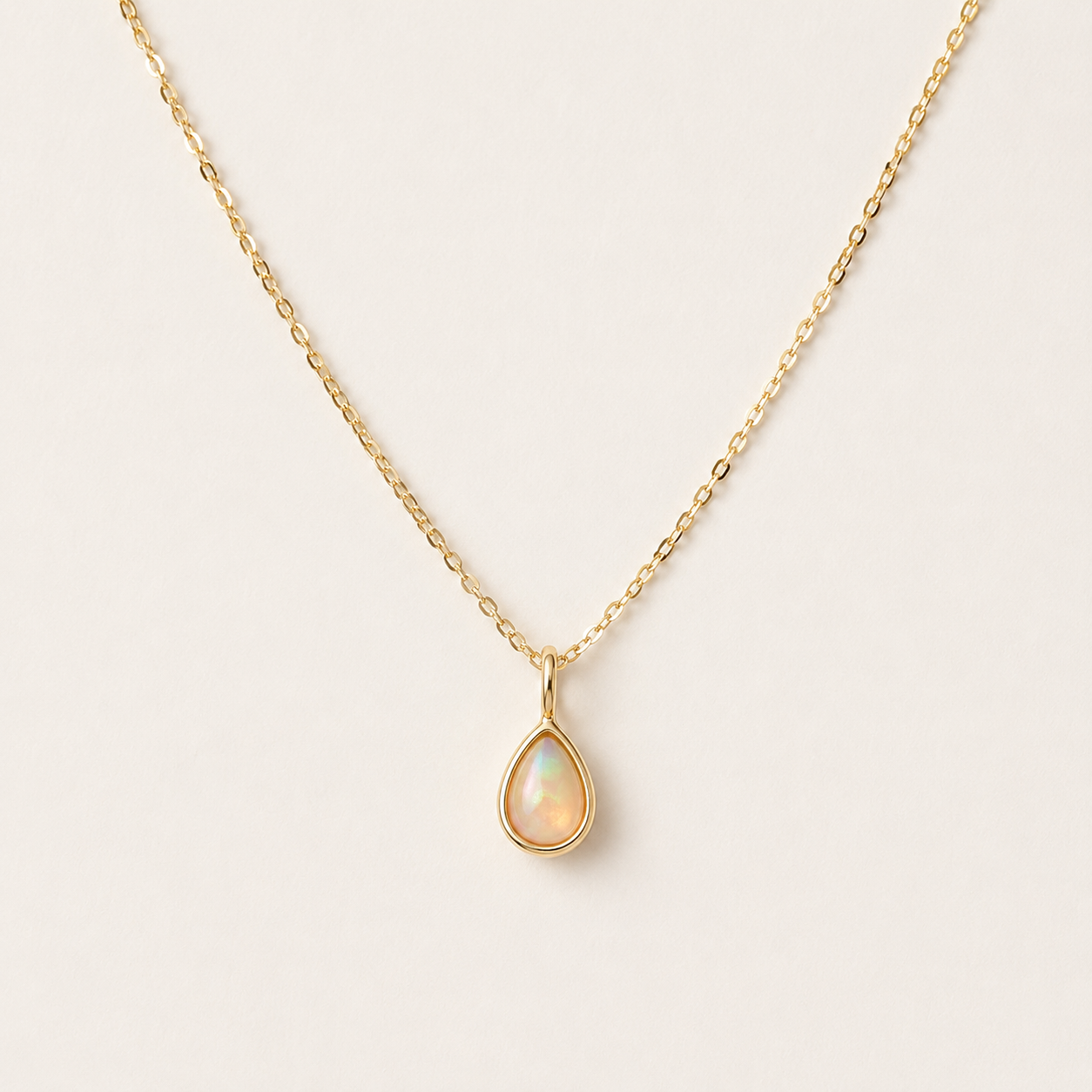 Opal Teardrop Necklace in S925 Sterling Silver