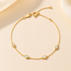 Opal Gold Vermeil Sterling Silver Bracelet - Side View