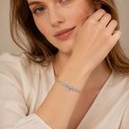 Moonstone Sterling Silver Adjustable Bracelet - Side View