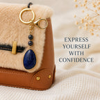 SAFEINA Natural Lapis Lazuli Keychain & Bag Charm Gift Set