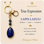 SAFEINA Natural Lapis Lazuli Keychain & Bag Charm Gift Set