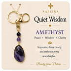 SAFEINA Natural Amethyst Keychain & Bag Charm Gift Set