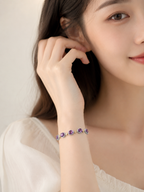 Amethyst Multi-Stone Bracelet S925 Sterling Silver - Front View