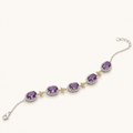 Amethyst Multi-Stone Bracelet S925 Sterling Silver - Side View