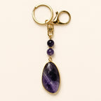 SAFEINA Natural Amethyst Keychain & Bag Charm Gift Set