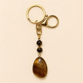 SAFEINA Natural Tiger Eye Keychain & Bag Charm Gift Set
