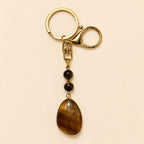 SAFEINA Natural Tiger Eye Keychain & Bag Charm Gift Set