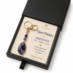 SAFEINA Natural Amethyst Keychain & Bag Charm Gift Set