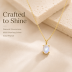 Moonstone 18K Gold Plated Sterling Silver Necklace