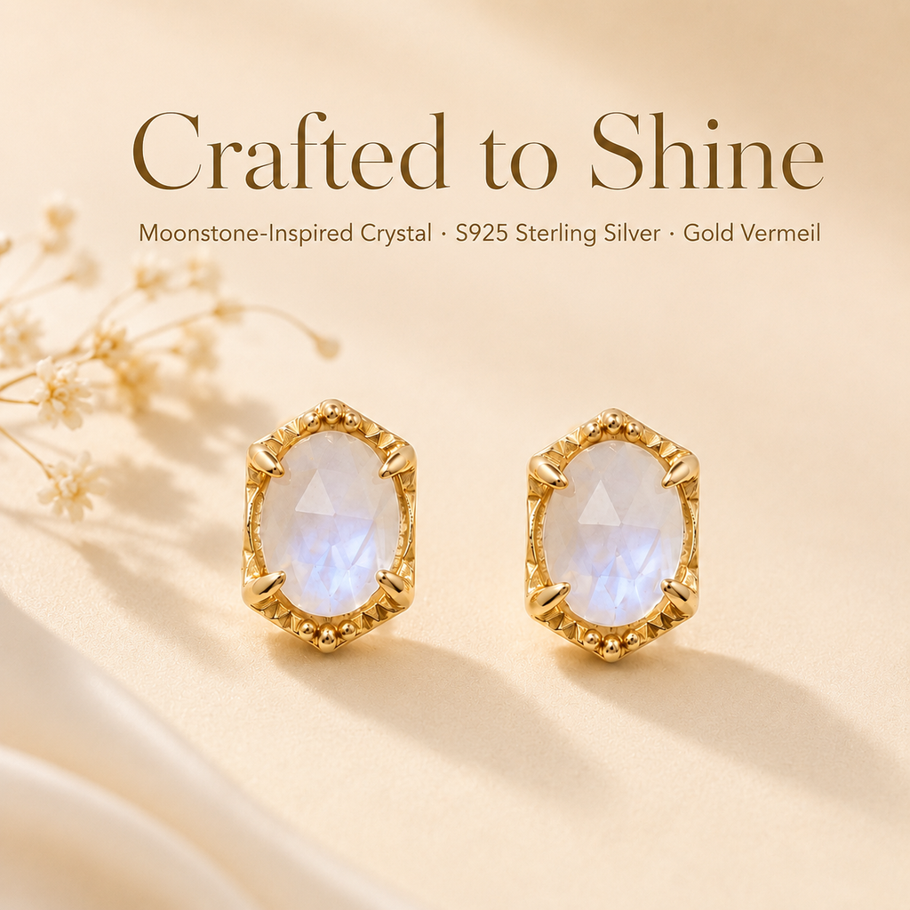 Moonlit Dew Stud Earrings Sterling Silver - Lifestyle Shot