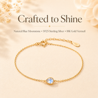 Japanese Minimalist Blue Moonstone Teardrop Bracelet - Lifestyle Shot