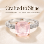 Rose Quartz Sterling Silver Ring - Lifestyle Shot