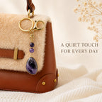 SAFEINA Natural Amethyst Keychain & Bag Charm Gift Set