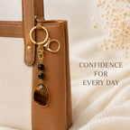 SAFEINA Natural Tiger Eye Keychain & Bag Charm Gift Set
