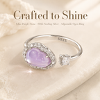Lilac Amethyst Crystal Ring S925 Sterling Silver - Lifestyle Shot