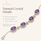 Amethyst Multi-Stone Bracelet S925 Sterling Silver - Detail Close-up