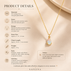 Pink Opal Teardrop Necklace in Gold-Plated 925 Sterling Silver