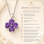 Amethyst Sterling Silver Clover Pendant Necklace