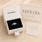 Moonstone Adjustable Ring in 18K Gold-Plated S925 Sterling Silver