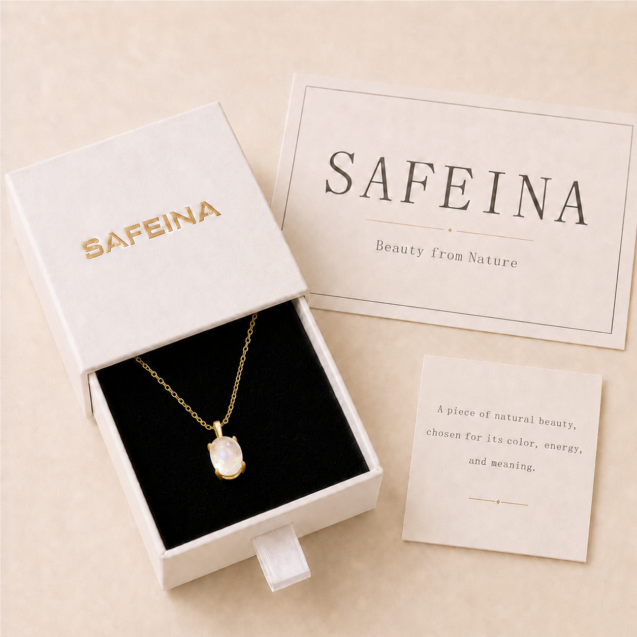 Moonstone 18K Gold Plated Sterling Silver Necklace