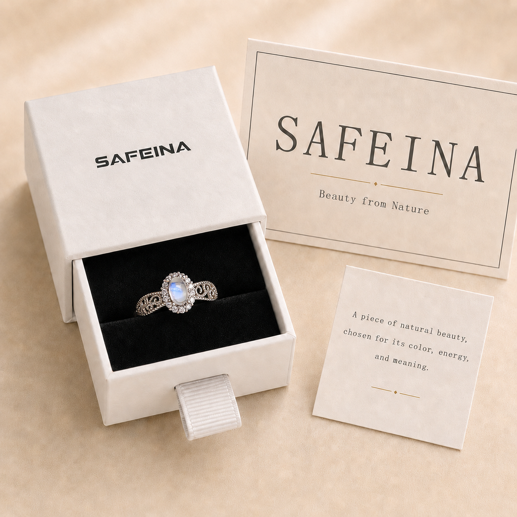 Moonstone Adjustable Ring in S925 Sterling Silver
