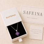 Amethyst Sterling Silver Clover Pendant Necklace