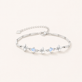 Moonstone Sterling Silver Clover Bracelet - Front View